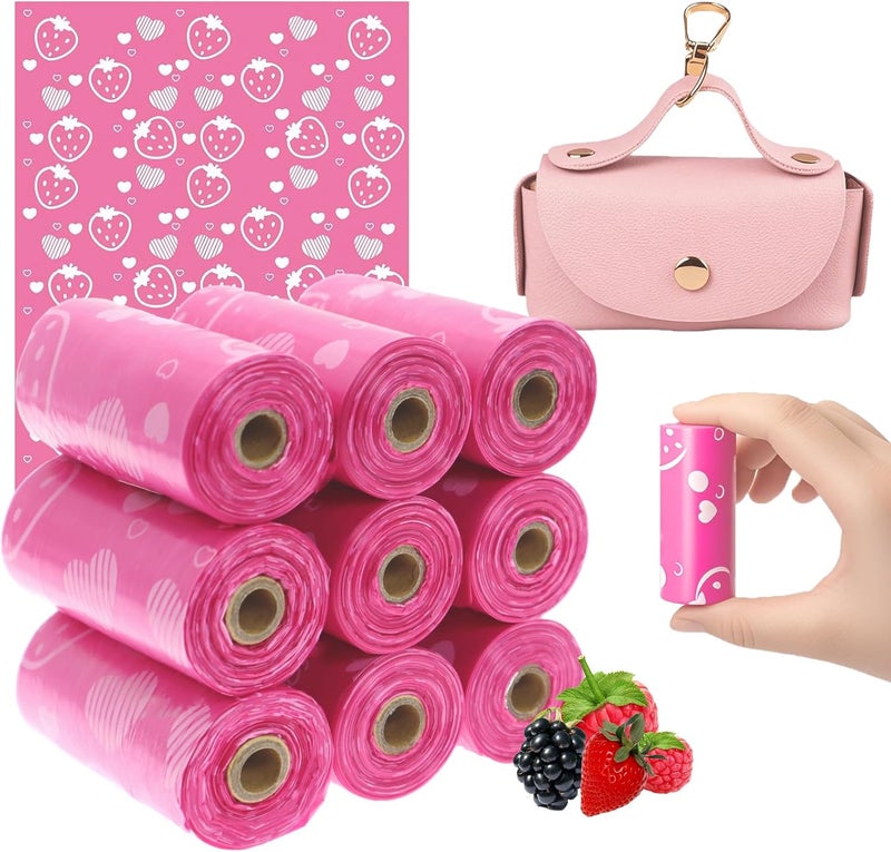 Eyryfui Sanitary Napkin Disposal Bags with Dispenser Feminine Hygiene Disposal Bags for Tampons Trash Bag, Personal Care Sanitary Bag for Women Privacy Handling (Pink) - Image 1